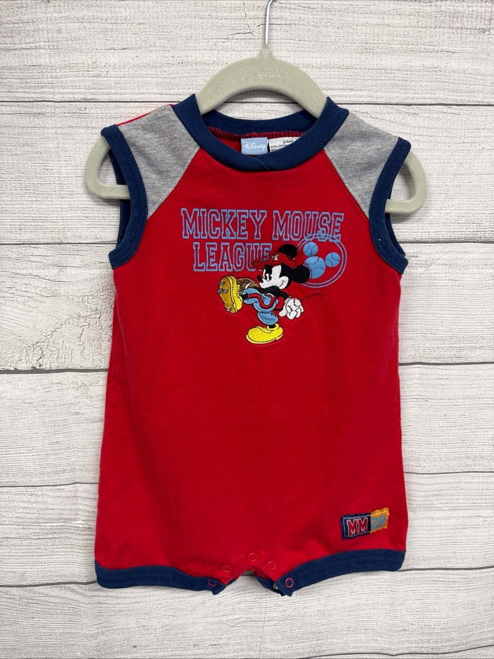 Disney Mickey Mouse League 24 Months Retro Sport Romper